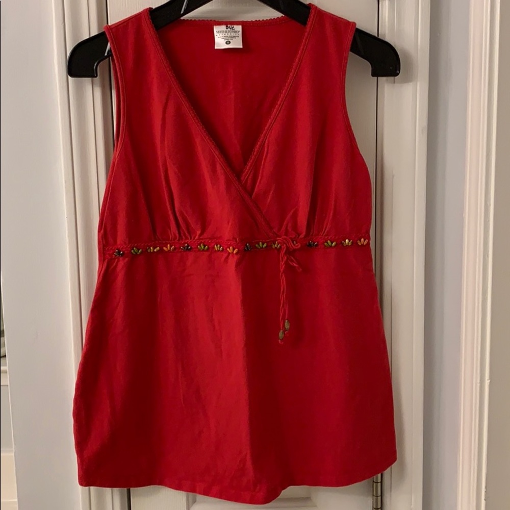 Red Motherhood Maternity Tank Top